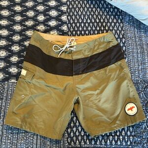 Men's Olive and Black Swim Shorts - Made in USA